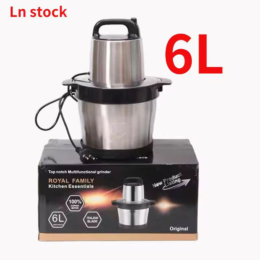 Hachoir à Viande Electrique - Inox - 6 Litres - Trancheuse Multifonctions